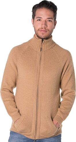 سترة جامبوا دافئة وناعمة من الألبكة مع سحاب وياقة مدورة للرجال in Kuwait