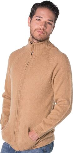 سترة جامبوا دافئة وناعمة من الألبكة مع سحاب وياقة مدورة للرجال in Kuwait