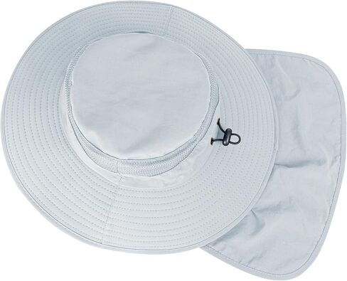 Sun Hats for Men Women with Neck Flap Fishing UPF 50+ UV Protection | Breathable Wide Brim Bucket Hat Water Resistant Adjustable Detachable Chin Strap Foldable Lightweight Hiking in Saudi Arabia