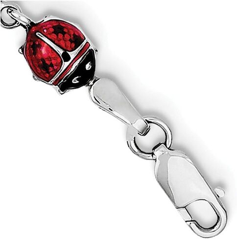 Sonia Jewels 925 Sterling Silver Enameled Lady Bug Bracelet 7" in Saudi Arabia