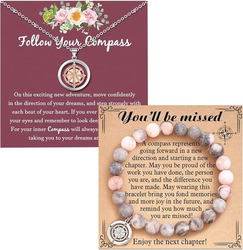 Shonyin Retirement Gifts for Women 2024 Coworker Leaving Gifts, Compass Bracelet You Will Be Missed Farewell Going Away Goodbye Gifts for Coworker Co Worker Friends Her Woman Manager Boss in Kuwait