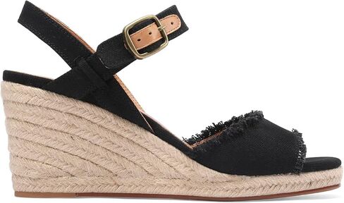 صنادل نسائية من amiuwen صندل بكعب عريض مفتوح من الأمام أحذية نسائية صيفية غير رسمية موجزة مقاس 2.95 بوصة وإبزيم للكعب وشريط للكاحل علوي من الجينز in Kuwait