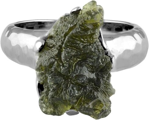 Starborn Sterling Silver 10-15 carat Genuine Moldavite Ring in Saudi Arabia