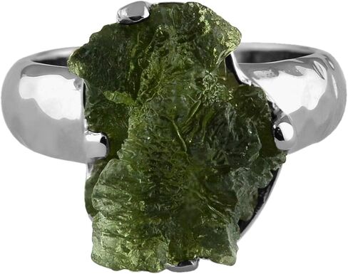 Starborn Sterling Silver 10-15 carat Genuine Moldavite Ring in Saudi Arabia