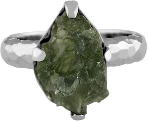 Starborn Sterling Silver 10-15 carat Genuine Moldavite Ring in Saudi Arabia