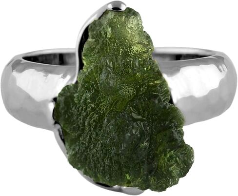 Starborn Sterling Silver 10-15 carat Genuine Moldavite Ring in Saudi Arabia