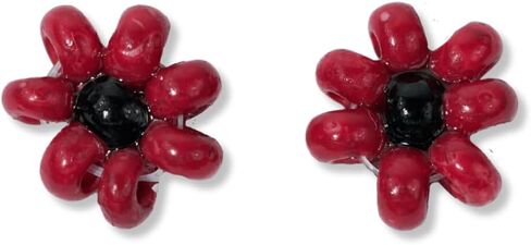 INK+ALLOY Daisy أقراط صغيرة مطرزة للنساء، أقراط Tina Mini Stud Petite Flower Bead Boho أقراط، مجوهرات مصنوعة يدويًا للبوهيمي الحديث in Saudi Arabia