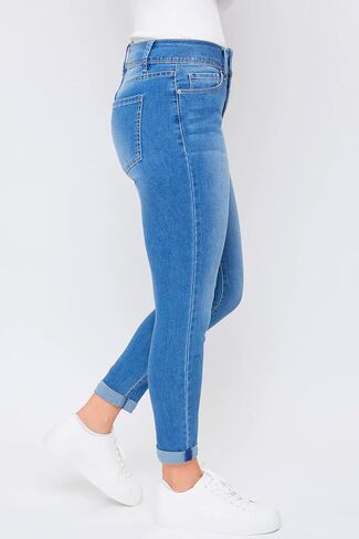 Royalty For Me Women's Essential 2-Button Roll Cuff Ankle Jean in Saudi Arabia