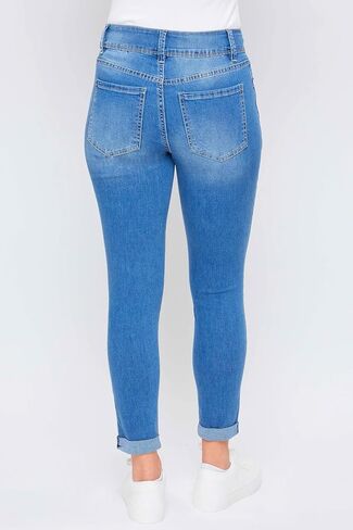 Royalty For Me Women's Essential 2-Button Roll Cuff Ankle Jean in Saudi Arabia