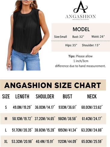 Angashion Women Tank Tops Crewneck - بلوزة صيفية كاجوال بدون أكمام فضفاضة بلون قميص in Kuwait