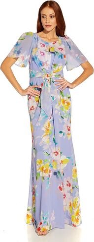 Adrianna Papell Women's Floral Chiffon Beaded Gown in Saudi Arabia