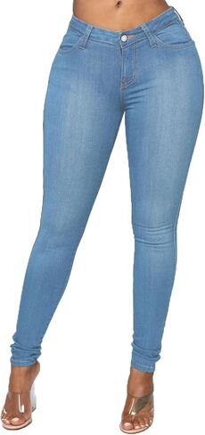 Women's Skinny Jeans High Waist Butt Lifting Denim Pants in Saudi Arabia