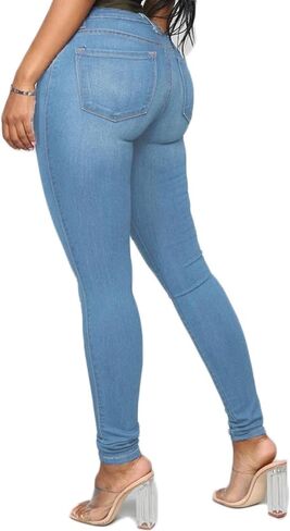 Women's Skinny Jeans High Waist Butt Lifting Denim Pants in Saudi Arabia