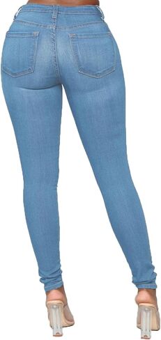 Women's Skinny Jeans High Waist Butt Lifting Denim Pants in Saudi Arabia