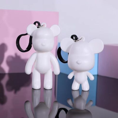 Coniuty DIY Fluid Bear Keychain 6 مجموعة، 5 ألوان دهانات، سلسلة مفاتيح تمثال تيدي بير للرسم الإبداعي in Saudi Arabia