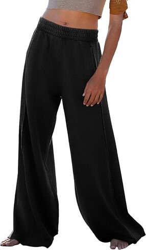 Women's Casual Sweatpants High Waisted Joggers Pants Wide Leg Workout Athletic Pants with Pockets in Saudi Arabia