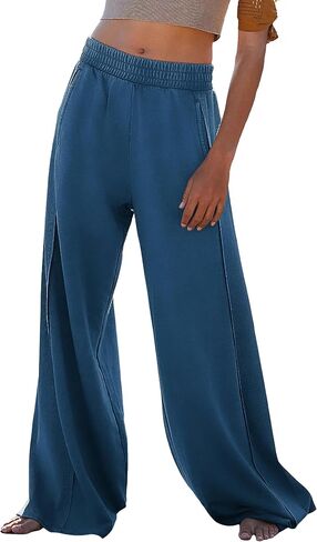 Women's Casual Sweatpants High Waisted Joggers Pants Wide Leg Workout Athletic Pants with Pockets in Saudi Arabia