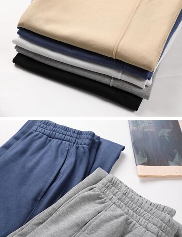 بنطال رياضي كاجوال للسيدات، بنطال رياضي بخصر عالٍ، بنطال رياضي للتمرين بأرجل واسعة مع جيوب in Kuwait