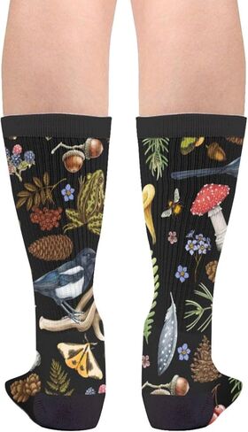 Yaateeh Mushroom Cute Funny Novelty Socks Unisex Crazy Crew Dress Socks in Kuwait