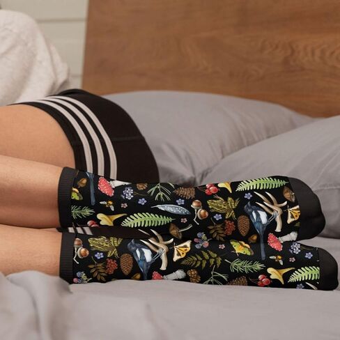 Yaateeh Mushroom Cute Funny Novelty Socks Unisex Crazy Crew Dress Socks in Kuwait