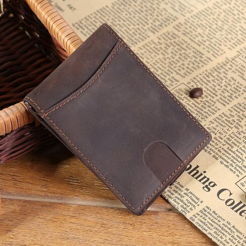 محفظة KissTies للرجال بجيب أمامي من جلد الغني بجيب أمامي RFID كتلة نقود ، بني فاتح in Kuwait