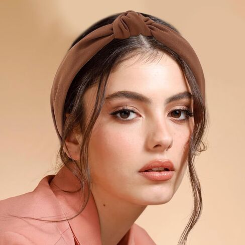 عصابة رأس معقودة للنساء، 4 قطع من عصابات الرأس غير قابلة للانزلاق للنساء، عصابات رأس لشعر المرأة، عصابة رأس عصرية سوداء محايدة، إكسسوارات للشعر للنساء والفتيات in Kuwait