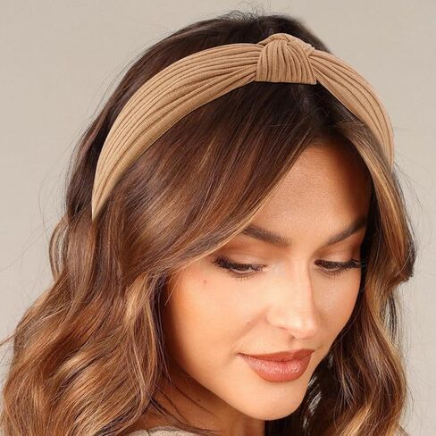 عصابة رأس معقودة للنساء، 4 قطع من عصابات الرأس غير قابلة للانزلاق للنساء، عصابات رأس لشعر المرأة، عصابة رأس عصرية سوداء محايدة، إكسسوارات للشعر للنساء والفتيات in Kuwait