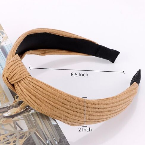 عصابة رأس معقودة للنساء، 4 قطع من عصابات الرأس غير قابلة للانزلاق للنساء، عصابات رأس لشعر المرأة، عصابة رأس عصرية سوداء محايدة، إكسسوارات للشعر للنساء والفتيات in Kuwait