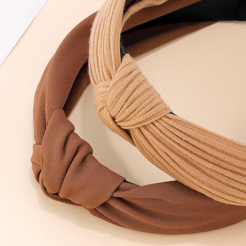 عصابة رأس معقودة للنساء، 4 قطع من عصابات الرأس غير قابلة للانزلاق للنساء، عصابات رأس لشعر المرأة، عصابة رأس عصرية سوداء محايدة، إكسسوارات للشعر للنساء والفتيات in Kuwait