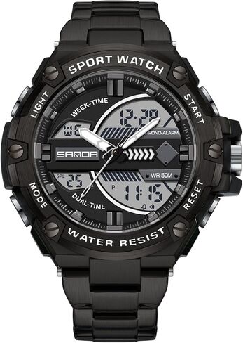 FORSINING Watch for Men, Waterproof Military Digital Analog Watches, Sports Outdoor Wrist Watch Date Multi Function Tactics LED Alarm Stopwatch in Kuwait