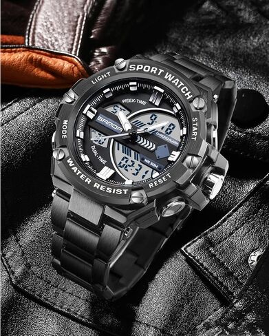 FORSINING Watch for Men, Waterproof Military Digital Analog Watches, Sports Outdoor Wrist Watch Date Multi Function Tactics LED Alarm Stopwatch in Kuwait