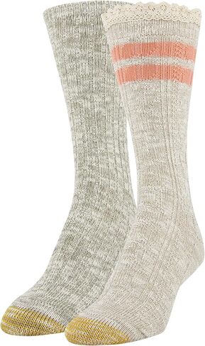 GOLDTOE Women's Recycled Cable Stripe Crew Socks in Saudi Arabia