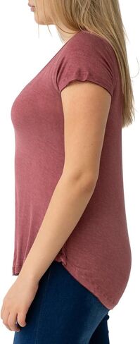 Cable & Gauge Womens Apparel V-Neck Pigment Dye and Oil Wash Tee in Saudi Arabia