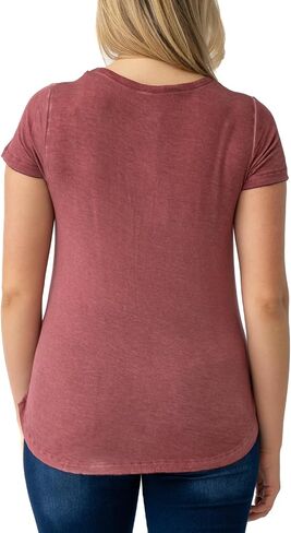 Cable & Gauge Womens Apparel V-Neck Pigment Dye and Oil Wash Tee in Saudi Arabia
