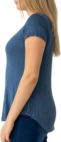 Cable & Gauge Womens Apparel V-Neck Pigment Dye and Oil Wash Tee in Saudi Arabia