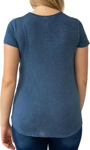 Cable & Gauge Womens Apparel V-Neck Pigment Dye and Oil Wash Tee in Saudi Arabia