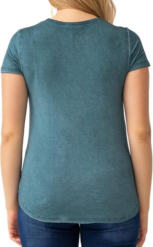 Cable & Gauge Womens Apparel V-Neck Pigment Dye and Oil Wash Tee in Saudi Arabia