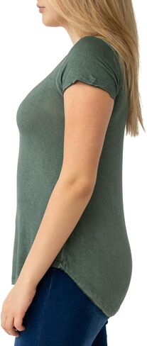 Cable & Gauge Womens Apparel V-Neck Pigment Dye and Oil Wash Tee in Saudi Arabia