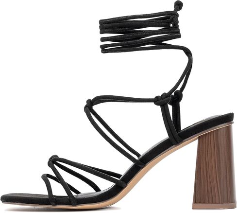 NY & C - New York & Company Bailey نسائي بكعب خشبي كاجوال، صنادل، مفتوح عند الأصابع، مطاط، نعل خارجي in Kuwait