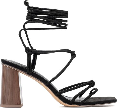 NY & C - New York & Company Bailey نسائي بكعب خشبي كاجوال، صنادل، مفتوح عند الأصابع، مطاط، نعل خارجي in Kuwait