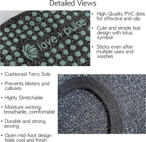 بالسامور 3 ازواج من الجوارب اللامعة غير القابلة للانزلاق لليوغا والبار والبيلاتس والرقص واللياقة البدنية والمستشفيات والاستخدام المنزلي in Kuwait