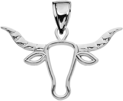 Astrology Jewelry Sterling Silver Open Work Texas Longhorn Bull Pendant in Saudi Arabia