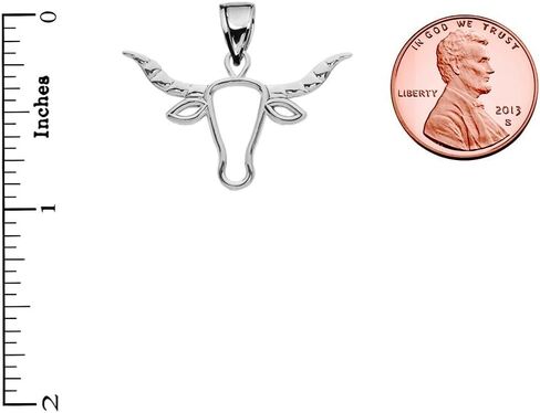 Astrology Jewelry Sterling Silver Open Work Texas Longhorn Bull Pendant in Saudi Arabia