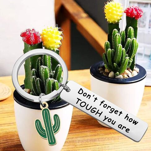 سلسلة مفاتيح WSNANG Saguaro Cactus Keychain لا تنسى مدى قوتك سلسلة مفاتيح مجوهرات الصبار هدية ملهمة لأصدقاء العائلة in Saudi Arabia