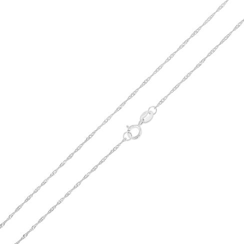 14K Solid Gold 0.9mm Singapore Chain Necklace For Women with Spring Ring Clasp in Saudi Arabia