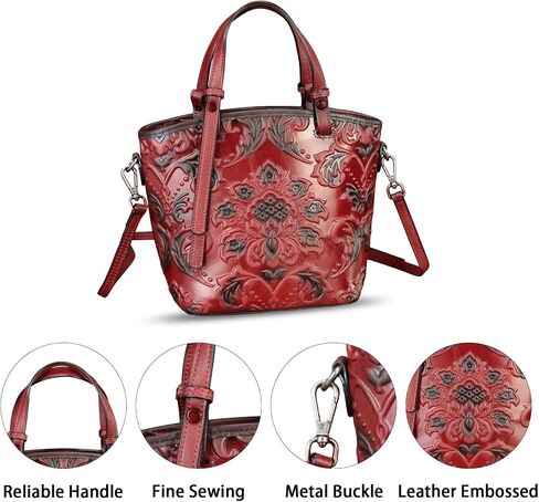 Genuine Leather Satchel for Women Purse Embossed Leather Top Handle Handbag Handmade Crossbody Handbags Tote Bag in Kuwait
