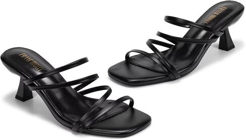 Frank Mully Women's Strappy Heels Comfortable Kitten-Heels Sandals Suqare Open Toe Cute Wedding Party Evening Prom Dress Pump Sandals Shoes in Saudi Arabia