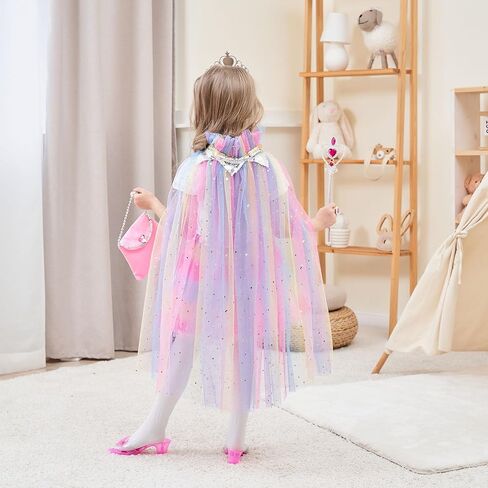 تنورة ومجوهرات فستان الأميرة من Aukidwld، هدايا لعب الأدوار لعمر 3 4 5 6 سنوات للفتيات الصغيرات في حفلة عيد الميلاد in Kuwait