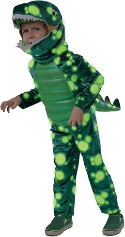 Seasons Green Dinosaur Costume for Kids Halloween Dress Up, Glow in the Dark, Dino Themed Party in Kuwait