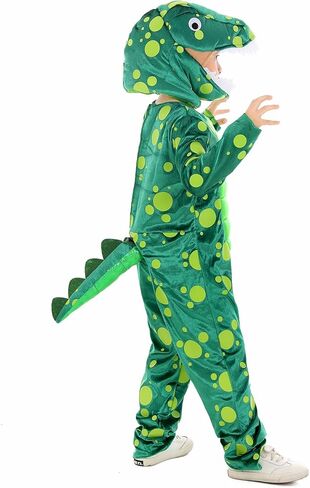 Seasons Green Dinosaur Costume for Kids Halloween Dress Up, Glow in the Dark, Dino Themed Party in Kuwait